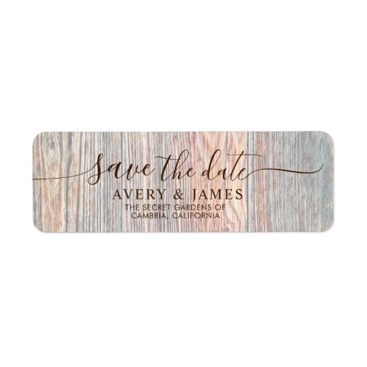 Boho Wood Slice Pampas Save the Date Address Label (Vorne)