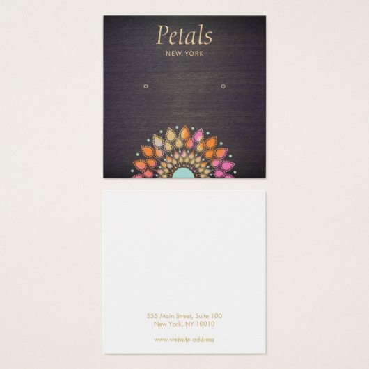 Boho Wood Stuod Earring Display Card (Vorne & Hinten)