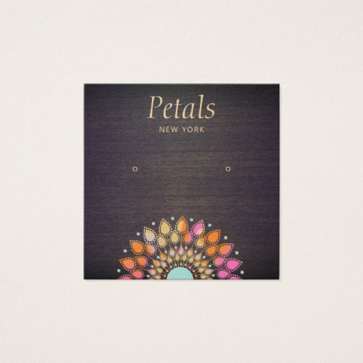 Boho Wood Stuod Earring Display Card (Vorderseite)