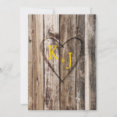 Boho Wood Sunflower Antlers Rustikale Hochzeit Einladung (Rückseite)