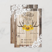 Boho Wood Sunflower Antlers verleihen Rustic RSVP  (Vorne/Hinten)