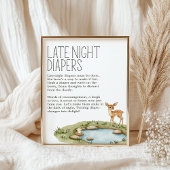 Boho Woodland Animal Baby Dusche Spate Night Diape Poster