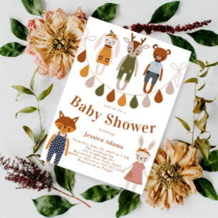 Boho Woodland Animal Gender Neutral Baby Shower Einladung