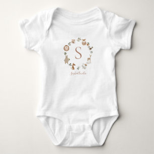 Boho Woodland Animal Wreath Personalisiert Baby Na Strampler