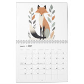 Boho Woodland Animals 2025 Kalender 12 Monate (Mär 2027)