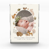 Boho Woodland Animals Baby Foto Block (Vorderseite)