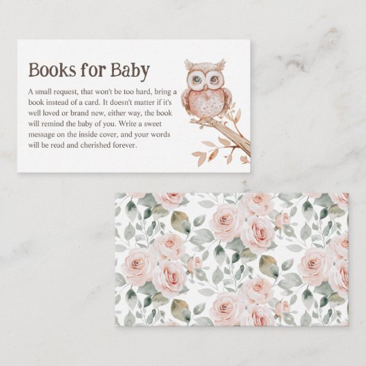 Boho Woodland Animals Baby Shower Books for Baby Begleitkarte (Vorne/Hinten)
