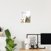 Boho Woodland Animals Baby Shower Books Geschenke Poster (Heimbüro)
