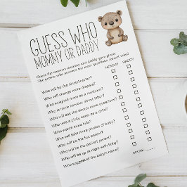 Boho Woodland Animals Baby Shower Mommy Daddy Game Flyer
