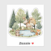Boho Woodland Animals Babydusche Aufkleber (Blatt)