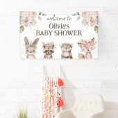 Boho Woodland Animals Babydusche Banner (Insitu)