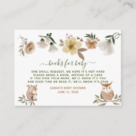 Boho Woodland Animals Babydusche Buchanfrage Begleitkarte