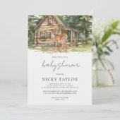 Boho Woodland Animals Babydusche Einladung (Stehend Vorderseite)