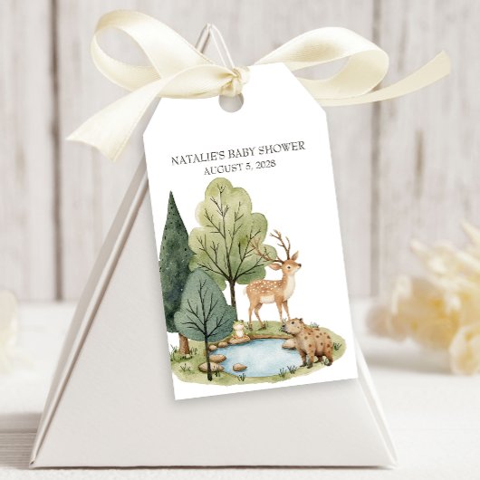 Boho Woodland Animals Babydusche Geschenkanhänger