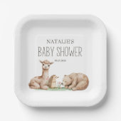 Boho Woodland Animals Babydusche Pappteller (Vorderseite)
