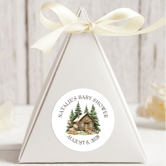 Boho Woodland Animals Babydusche Runder Aufkleber