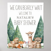 Boho Woodland Animals Babyduschzeichen Poster (Vorne)