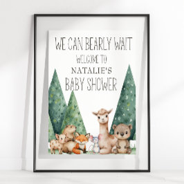Boho Woodland Animals Babyduschzeichen Poster