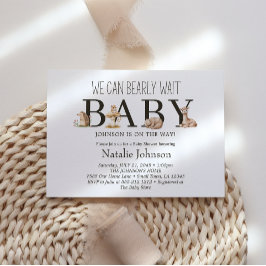 Boho Woodland Animals Bearly Wait Baby Dusche Einladung