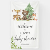 Boho Woodland Animals Begrüßungs-Baby-Duschbanner Banner (Vertikal)