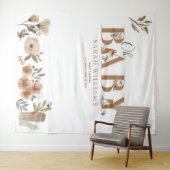 Boho Woodland Animals Brown Oh Baby Dusche Foto Wandteppich (Beispiel (Horizontal))