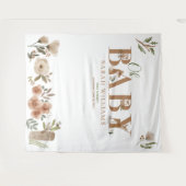 Boho Woodland Animals Brown Oh Baby Dusche Foto Wandteppich (Vorderseite (Horizontal))