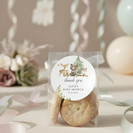 Boho Woodland Animals Danke Baby Dusche Runder Aufkleber