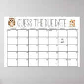 Boho Woodland Animals Duschratschläge Fälligkeitsd Poster (Vorne)