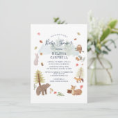 Boho Woodland Animals Fall Baby Dusche Einladung (Stehend Vorderseite)