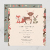 Boho Woodland Animals Forest Baby Dusche Einladung (Vorne/Hinten)