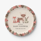 Boho Woodland Animals Forest Baby Dusche Pappteller (Vorderseite)