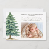 Boho Woodland Animals Foto Kinderankündigung Einladung (Rückseite)