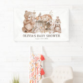 Boho Woodland Animals Gender Neutral Baby Shower Banner (Insitu)