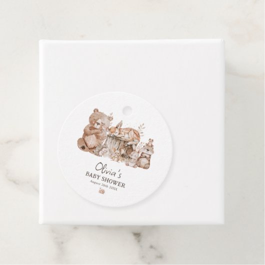 Boho Woodland Animals Gender Neutral Baby Shower Geschenkanhänger (Beispiel)