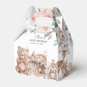 Boho Woodland Animals Gender Neutral Baby Shower Geschenkschachtel (Rückseite)