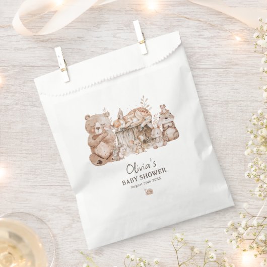 Boho Woodland Animals Gender Neutral Baby Shower Geschenktütchen (Ausgeschnitten)
