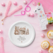 Boho Woodland Animals Gender Neutral Baby Shower Pappteller (Party)