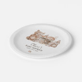 Boho Woodland Animals Gender Neutral Baby Shower Pappteller (Schrägansicht)