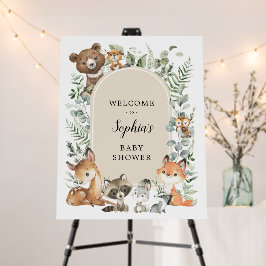 Boho Woodland Animals Greenery Baby Dusche Willkom