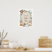 Boho Woodland Animals Greenery Baby Dusche Willkom Poster (Küche)