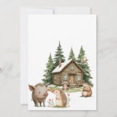 Boho Woodland Animals Kinderdusche Einladung (Rückseite)