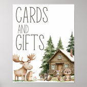 Boho Woodland Animals Kinderduschkarten Geschenkgu Poster (Vorne)