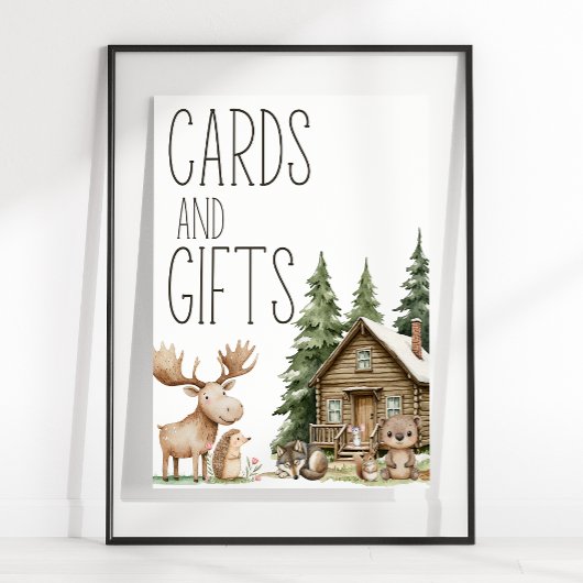 Boho Woodland Animals Kinderduschkarten Geschenkgu Poster
