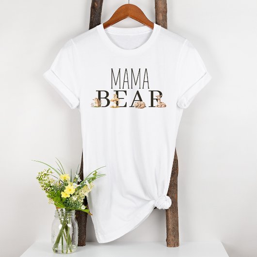 Boho Woodland Animals Maternity Mama Bear T-Shirt