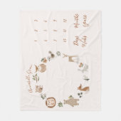 Boho Woodland Animals Monthly Baby Milestone Fleecedecke (Vorderseite)