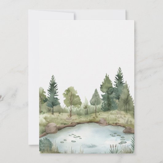 Boho Woodland Animals Niedlich Baby Dusche Einladung (Rückseite)