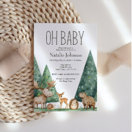 Boho Woodland Animals Oh Baby Dusche Einladung