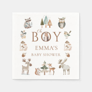 Boho Woodland Animals Oh Boy Baby Dusche Serviette
