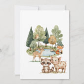 Boho Woodland Animals Twins Baby Dusche Einladung (Rückseite)