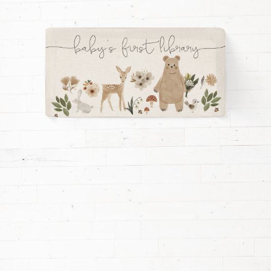 Boho Woodland Baby Dusche Begrüßungsbanner Banner (InSitu)